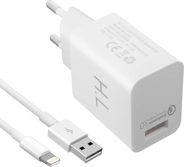 Produktbild Avizar Qualcomm Quick Charge 3.0 3A Netzteil + Lightning Kabel (18 W)