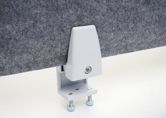 Produktbild Mendler Tischtrennwand, Büro-Sichtschutz Schreibtisch Pinnwand, Klemmen Stoff/Textil mit Prägung - 100x30cm (30 x 100 x 1 cm)