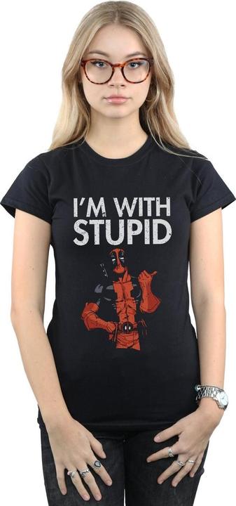 Immagine prodotto Deadpool I'm With Stupid Maglietta Donna (XXL)