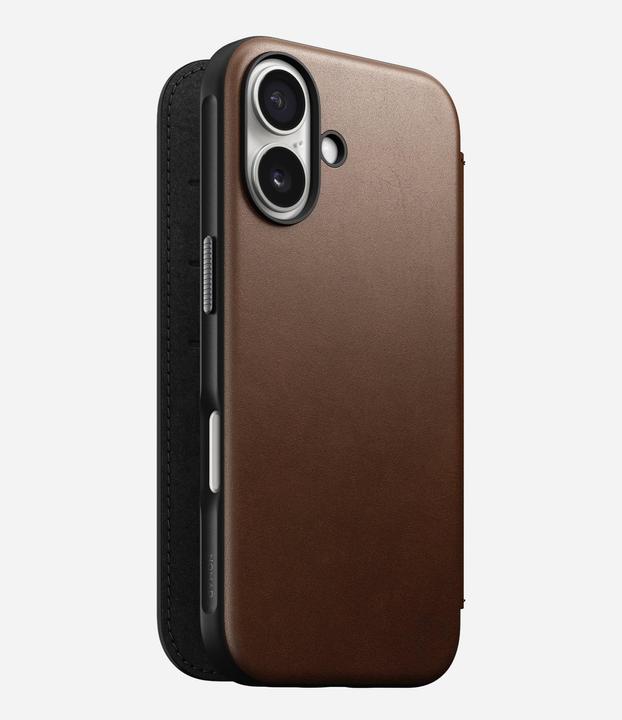 Actual product image Nomad Modern Leather Folio - Brown - iPhone 16 (Apple iPhone 16)