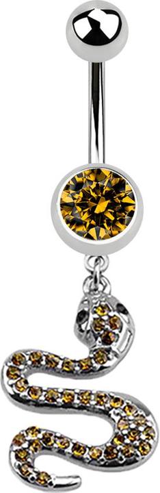Produktbild Star Piercing Banane silber mit Anhänger Schlange topaz (Chirurgenstahl 316L, ohne Messing)