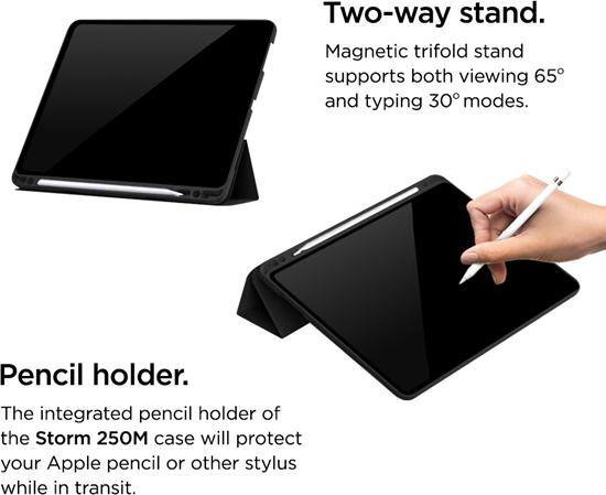 Produktbild Eiger Folio-Case mit Stylus-Halterung schwarz Storm 250m Stylus Case Black (iPad 2019 (7. Gen), iPad 2020 (8. Gen), iPad 2021 (9. Gen))