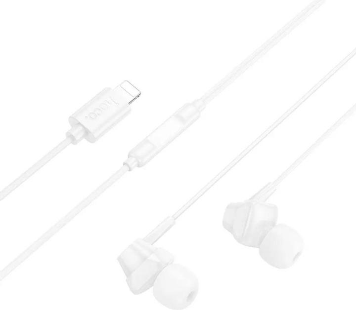 Actual product image Hoco Wired headphones M113 Clear universal digital earphones with microphone iP White (Cable)