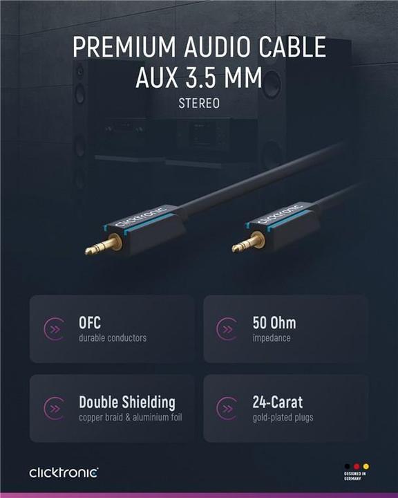 Produktbild clicktronic Mp3 (5 m, 3.5mm Klinke (AUX))