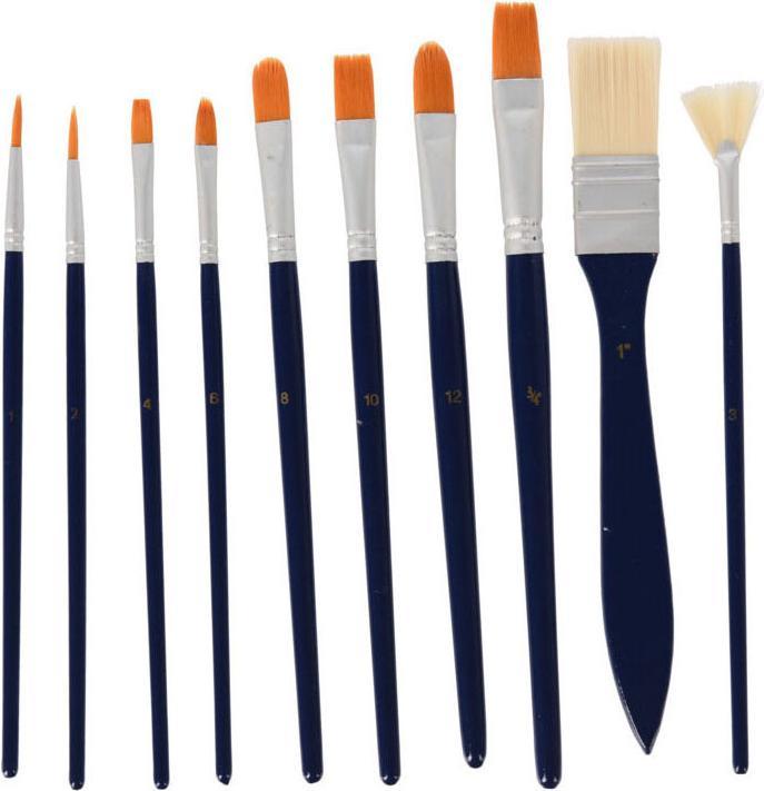 Image du produit Pinceaux pour peinture à l'huile dans un sac de rangement, 10 pcs.