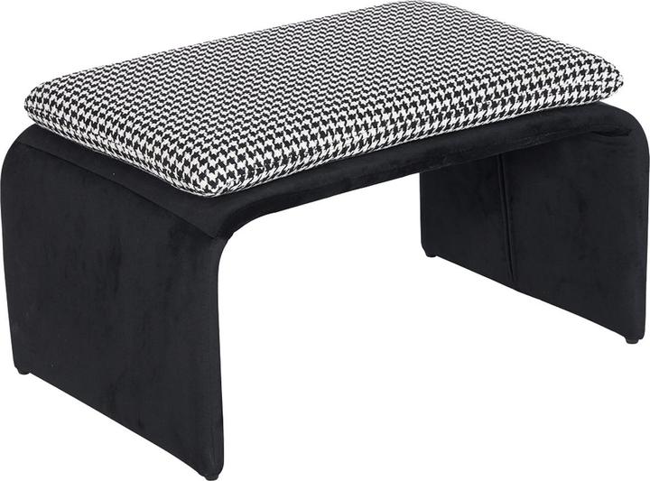 Produktbild HTI-Living Polsterhocker B/H/T 61 x 37 x 40 cm Vance Hahnentritt Schwarz-Weiss