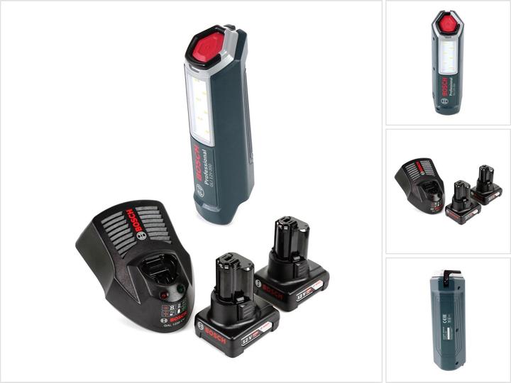 Produktbild Bosch Professional GLI 12V-300 Akku Lampe + 2x GBA 12V 4,0 Ah Akku + GAL 1230 Ladegerät (300 lm)