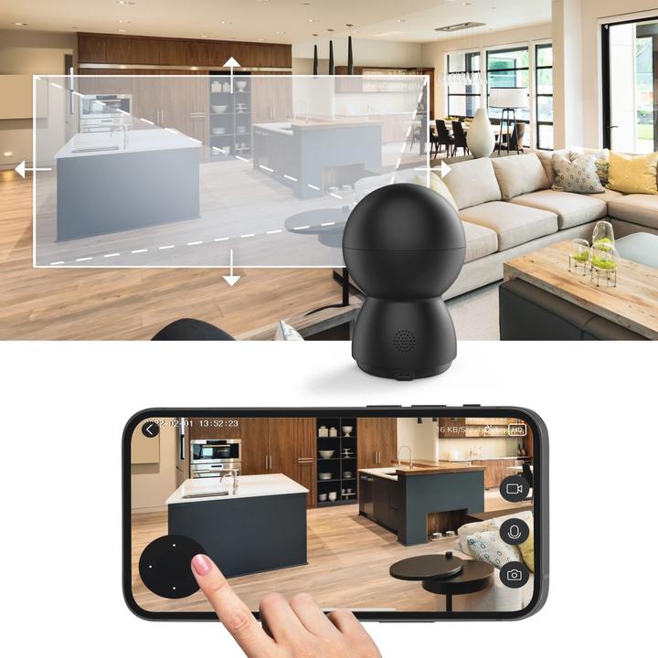 Actual product image Hama Surveillance camera, indoor WLAN camera, recording, night vision, rotatable (1920 x 1080 Pixels)