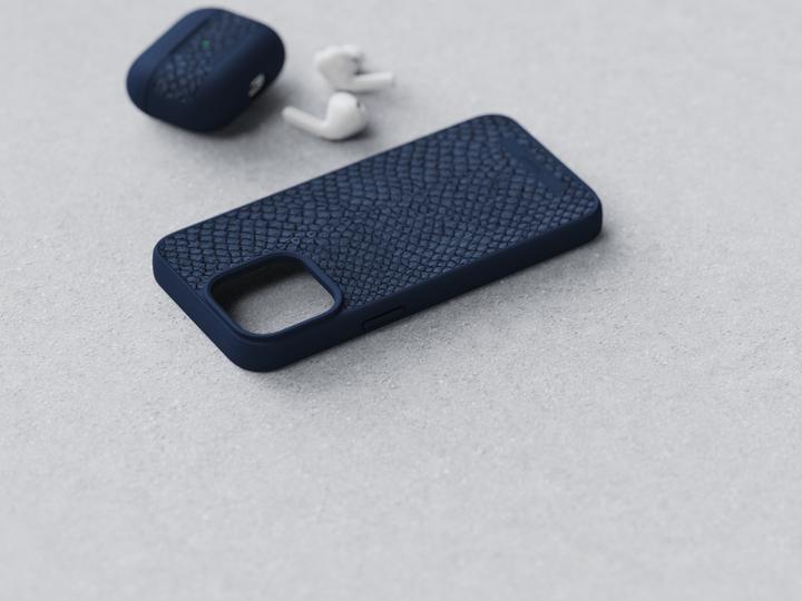 Produktbild Njord Salmon Leather Magsafe Case for iPhone 15 Pro, Blau (Apple iPhone 15 Pro)