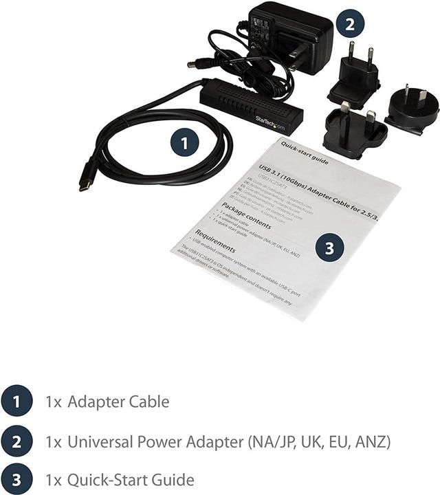 Image du produit StarTech Câble Adaptateur USB-C Vers Sata (USB-C, 1 Ports)