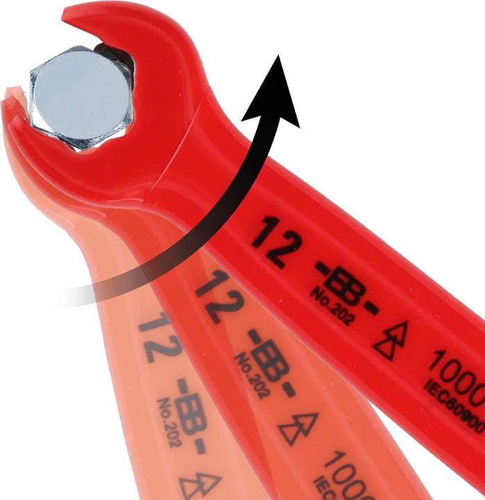 Actual product image KS Tools Ratchet open-end wrench with protective insulation, 15° fork position, 11 mm (11 mm)
