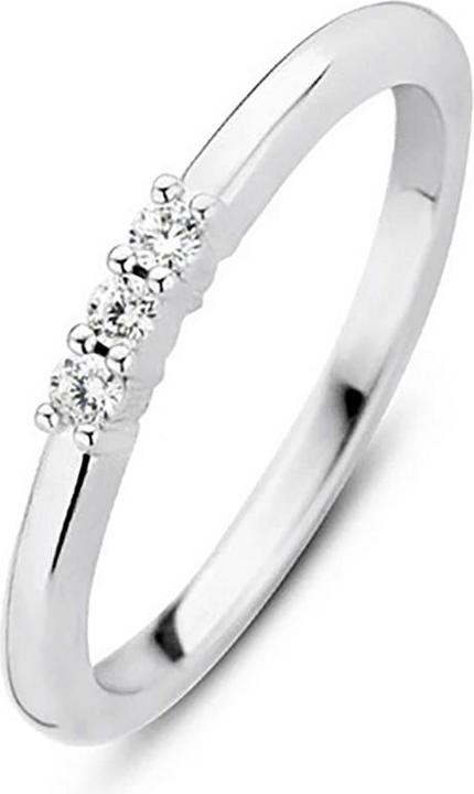 Actual product image Ti Sento Milano Ring with three zirconia 12133ZI (56, 925 Silver)
