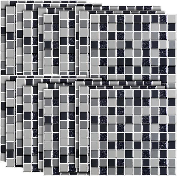 Image du produit Infactory Autocollants 3D mosaïque scintillants pour carrelage, 26 x 26cm, lot de 15 (25,5 x 25,5 cm)