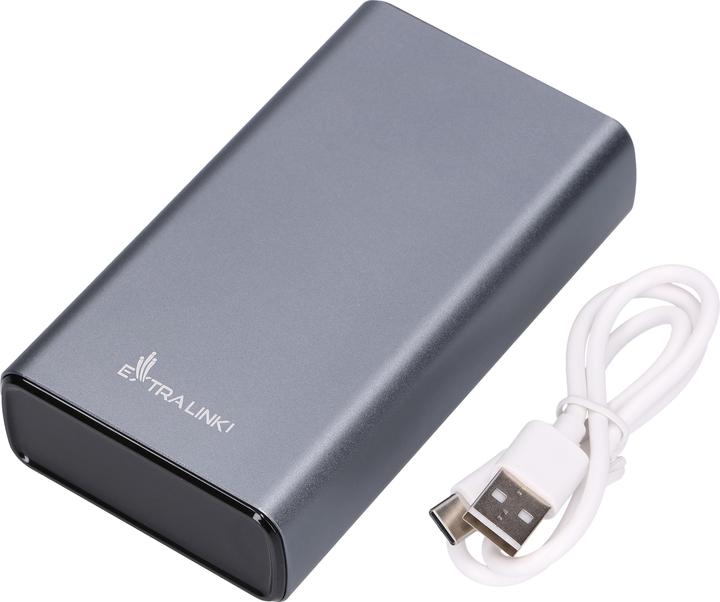 Image du produit Extralink EPB-126 20000mAh Srebrny | Banque de puissance | Power bank, 45W PD, USB-C (20000 mAh, 45 W, 74 Wh)