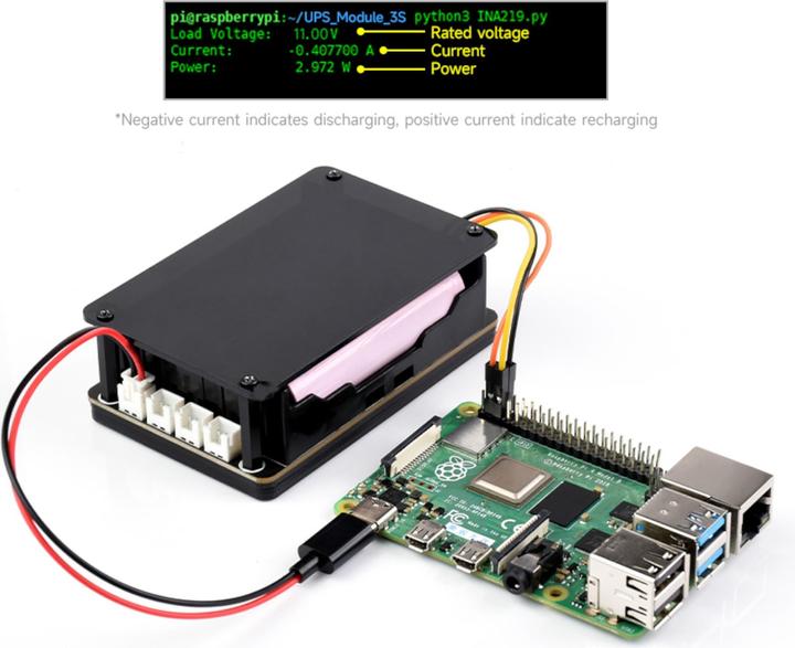Image du produit WaveShare Module UPS 5V 5A Batterie sans interruption 18650