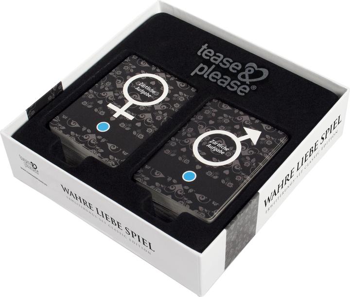 Actual product image tease & please True love game (Deck of cards, German)