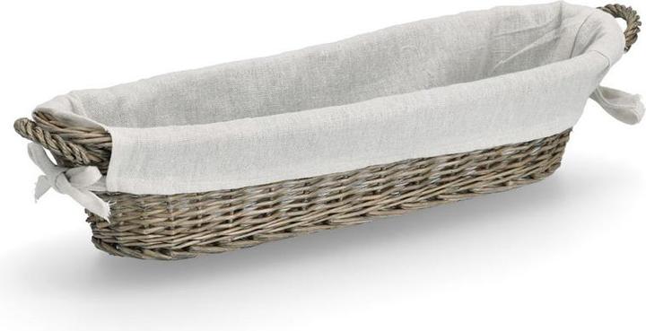 Actual product image Zeller Present Baguette basket with bag, wicker/canvas