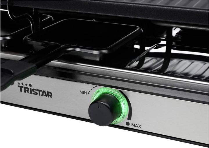 Actual product image Tristar Gourmetstel RA-2746 - Gourmet set raclette 8 persons - Met adjustable thermostat - Zwart/RVS