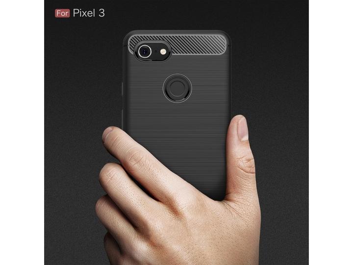 Actual product image Screenguard Google Pixel 3 Cover Carbon Brushed Soft TPU (Google Pixel 3)