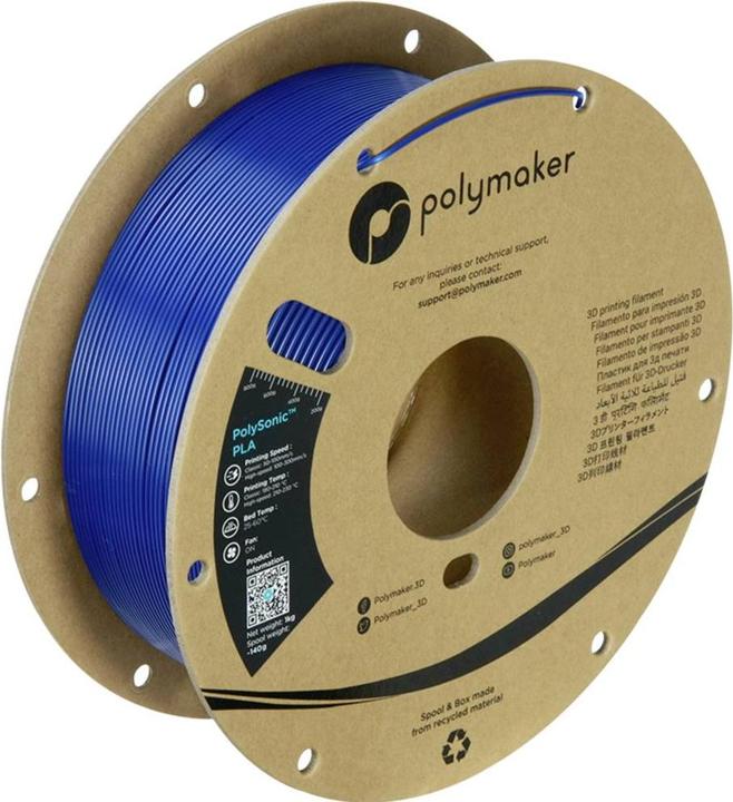 Actual product image Polymaker PolySonic High Speed PLA (PLA, 1.75 mm, 1000 g, Blue)