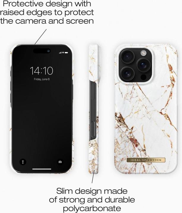 Produktbild iDeal Of Sweden Magsafe Designer Hard-Cover Carrara Gold (Apple iPhone 16 Pro Max)