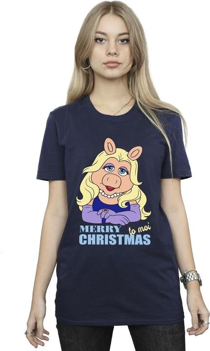 Actual product image Disney Womens/Ladies Muppets Miss Piggy Queen Of Holidays Cotton Boyfriend T-Shirt (L)