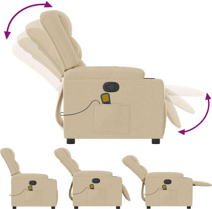 Produktbild VidaXL Massagesessel Creme Stoff