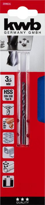 Actual product image kwb 209635 HSS twist drill 1 piece 3.5 mm annular gear chuck 1 pc. (3.5 mm)