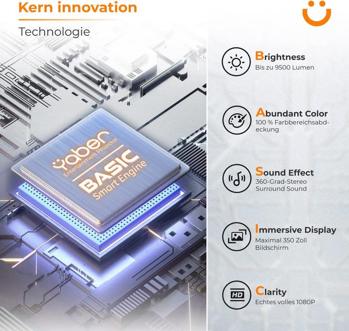 Produktbild Yaber Pro V7 350ANSI Beamer (4K, 9800 lm)