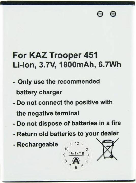 Immagine prodotto AccuCell Akku für Kazam Trooper 451, TR4501