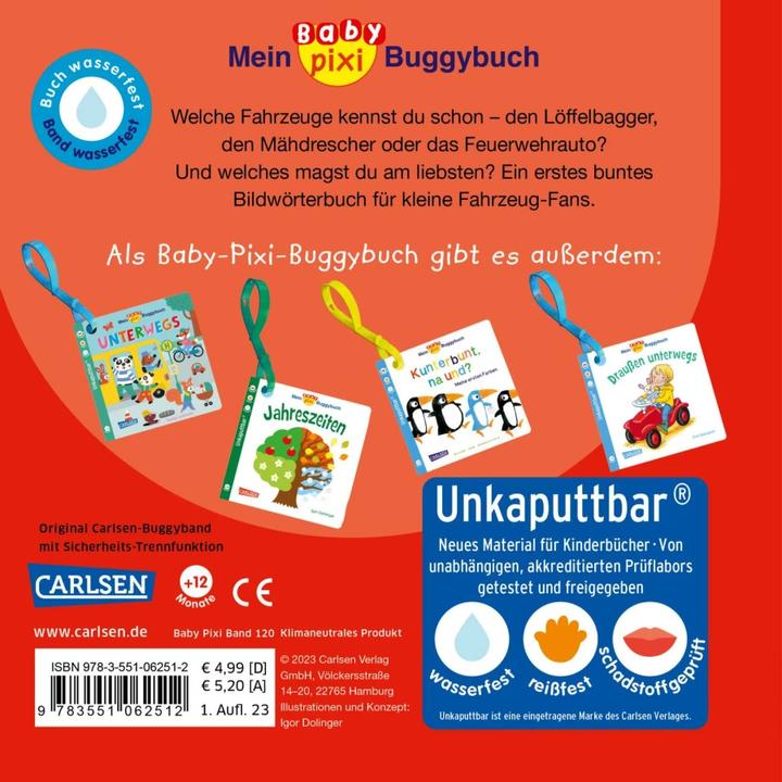 Image du produit Mein Baby-Pixi 134 -Buggybuch: Alle meine Fahrzeuge (Allemand)