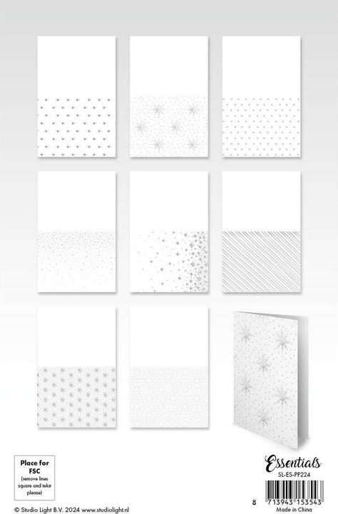 Immagine prodotto art by marlene Foiled cards Tampone di carta "Silver Christmas" 24 Foglie Essentials (24 x)