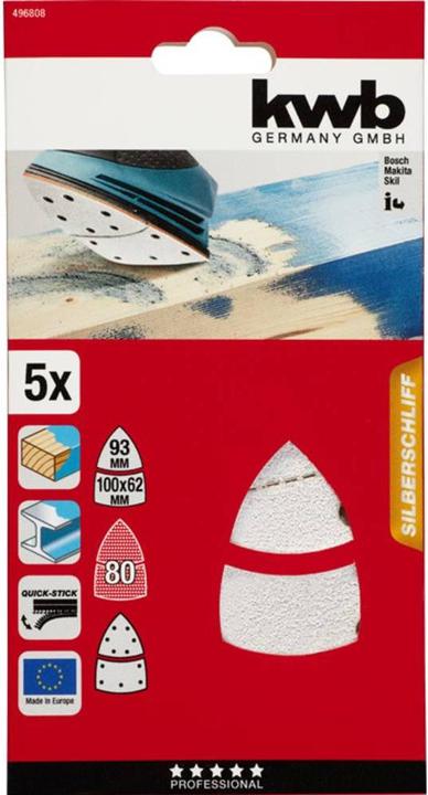 Immagine prodotto kwb Dischi adesivi in velcro Psm Stearat K80 /5pz (80)