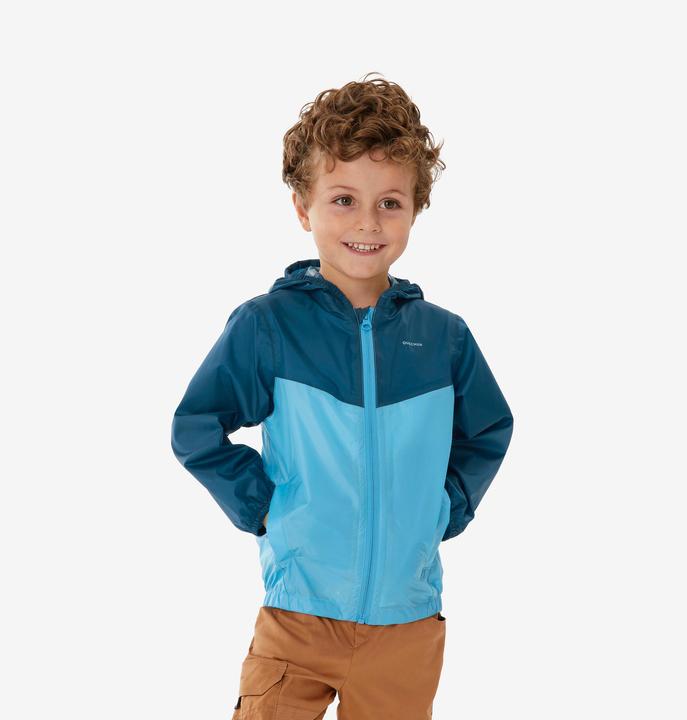 Produktbild Quechua Kids’ waterproof hiking jacket with zip, 2-6 years, MH100 - Blue (2)