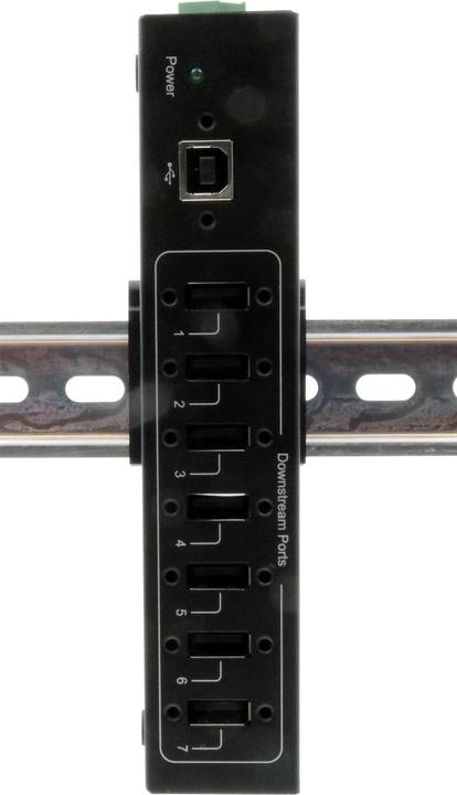 Produktbild Exsys 7 Port USB 2.0 Metall-HUB, für Tisch, Wand- und DIN-Rail Montage, inkl. USB 2.0 (USB-B, 7 Ports)