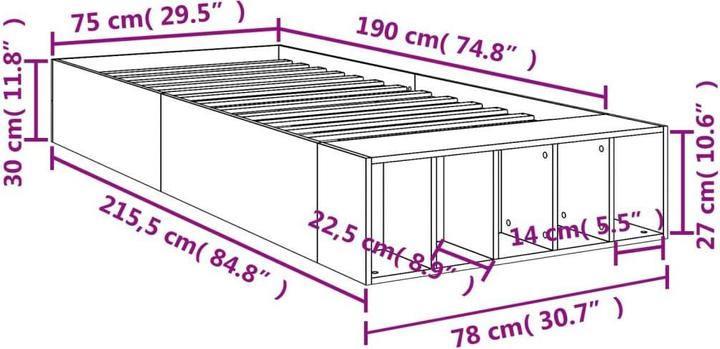 Actual product image VidaXL Telse (75 x 190 cm)