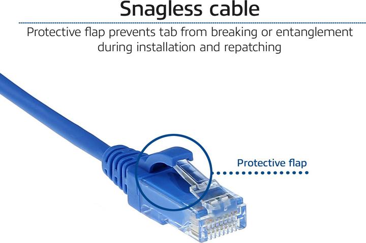 Actual product image Blue 5 meter LSZH U/UTP CAT6 datacenter slimline patch cable snagless with RJ45 connectors (U/UTP, CAT6, 5 m)