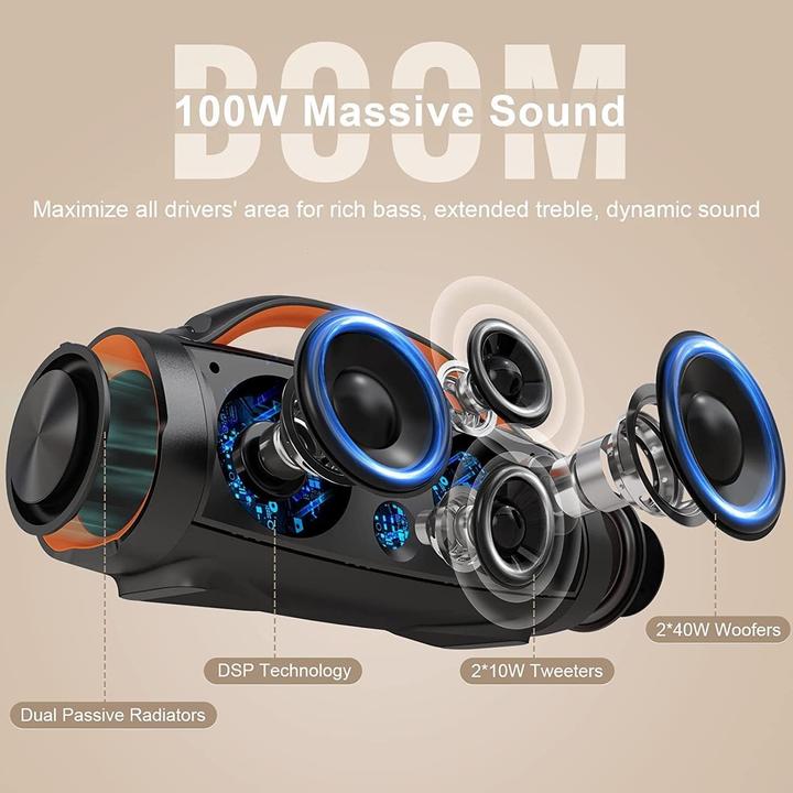 Actual product image Doss Extreme Boom+ - Bluetooth Lautsprecher (20 h, Rechargeable battery operated)