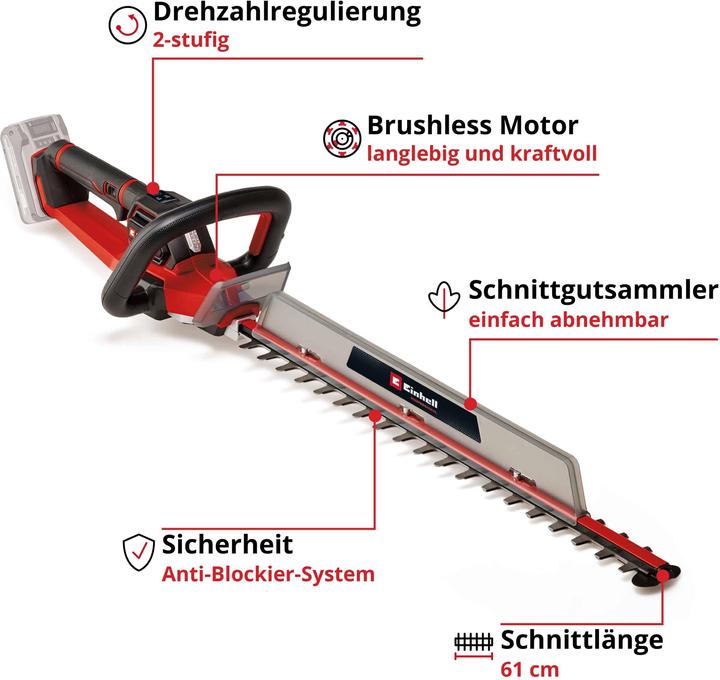 Produktbild Einhell GP-CH 18/61 Li BL-Solo (Akkuheckenschere)