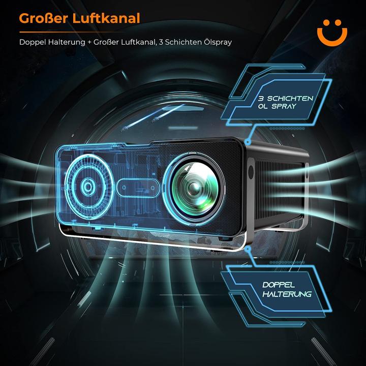 Actual product image Yaber V10 Full HD Projector (Black)