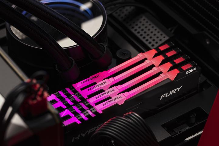 Image du produit Kingston Mémoire DDR4, CL16, DIMM, Kit de 4, HyperX FURY RGB (4 x 32GB, 2666 MHz, RAM DDR4, DIMM)