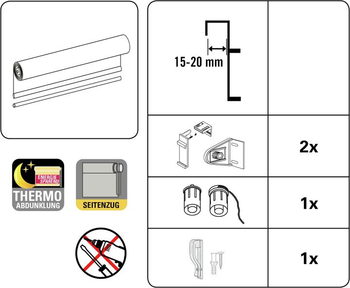 Immagine prodotto Deco Company Tenda a rullo a pinza termica (40 x 150 cm)