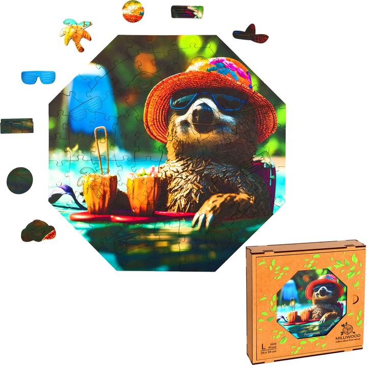 Immagine prodotto Milliwood Puzzle bois L Bradipo rilassato (90 pezzi)