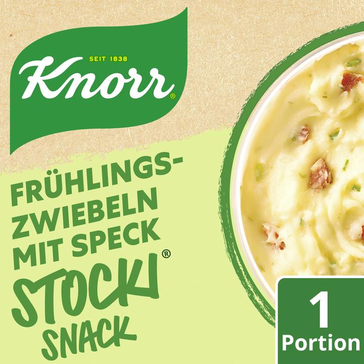 Produktbild Knorr Stocki Snack mit Frühlingszwiebeln, Speck und Schweizer Kartoffeln (42 g)