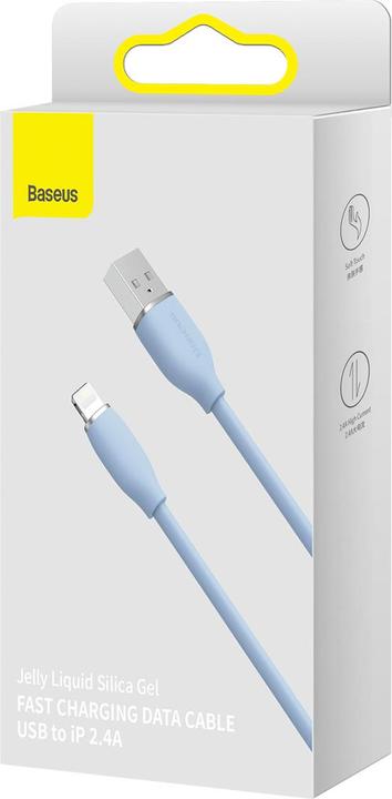 Produktbild Baseus Jelly Liquid Silica Gel Fast Charging Data Cable USB to iP 2.4A 2m Blue (2 m)
