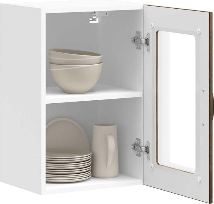 Produktbild VidaXL Küchen-Hängeschrank mit Glastür Lucca Räuchereiche Wandschrank Küche (40 x 31 x 60 cm)