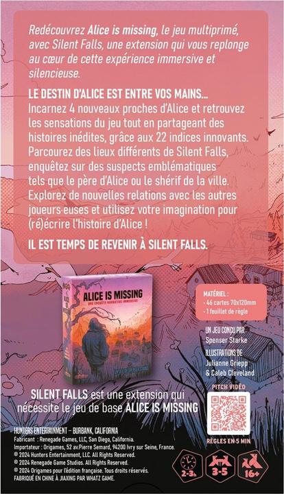 Image du produit Origames Alice is missing - Silent Falls (Extension) (f) (Français)