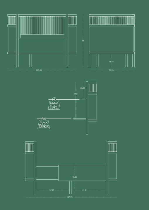 Actual product image Sebra Baby & Junior Bed Mist Green (70 x 110 cm)