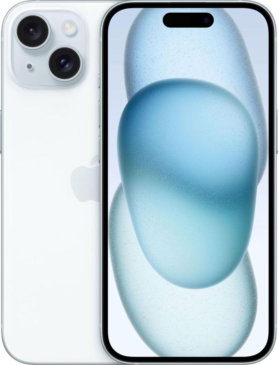 Apple iPhone 15 (128 Go, Bleu, 6.10", SIM + eSIM, 48 Mpx, 5G)