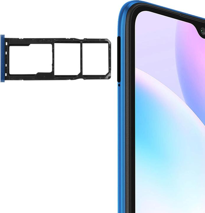 Image du produit Clappio 2x SIM + 1x Micro-SD support de carte de rechange pour Xiaomi Redmi 9 - Bleu (Support de carte SIM, Xiaomi Redmi 9)